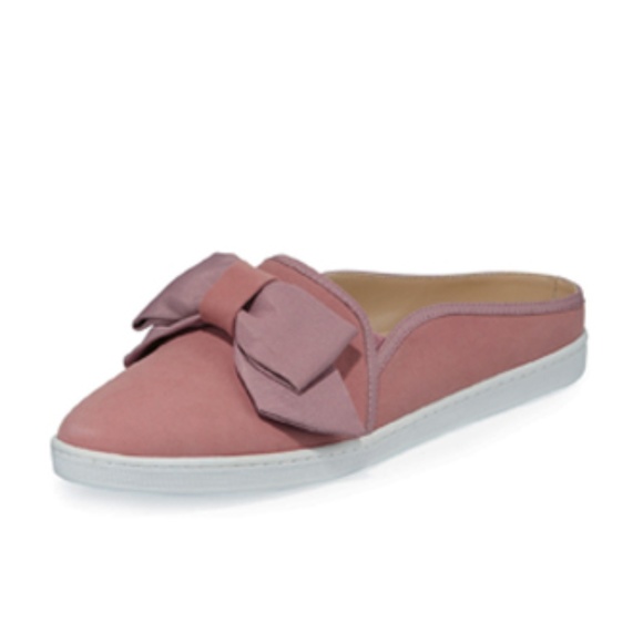 NM NEIMAN MARCUS Shoes - COURTENAY SUEDE BOW MULE SNEAKERS PINK SIZE 9